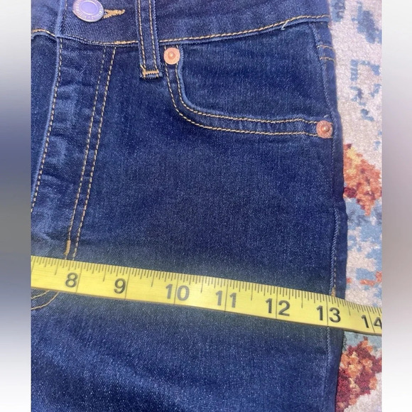 NWT PrettyLittleThing Denim Dark Wash Hi Rise 5 Pocket Skinny Jeans Sz 0 Ripped - Picture 9 of 11